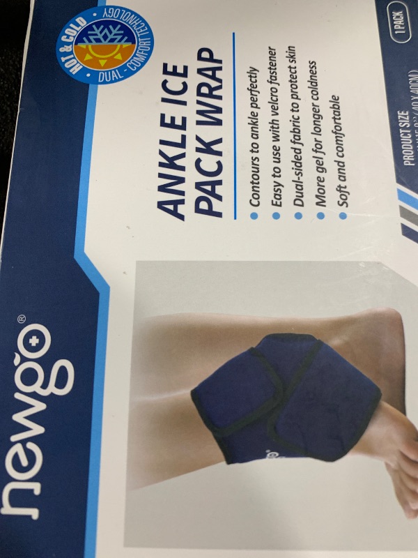 Photo 1 of NEWGO Ankle Heel Ice Pack Wrap Reusable Gel Cold/Hot Therapy for Foot Pain, Plantar Fasciitis, Achilles Tendonitis & Sprains - Adjustable Compression Ankle Ice Wrap