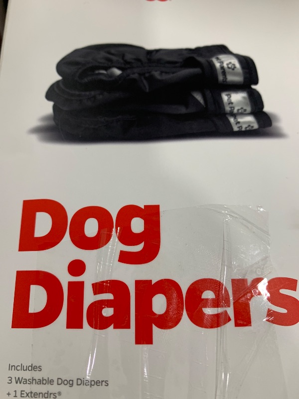 Photo 1 of Pet Parents® Washable Dog Diapers (3pack) + Extendrs® of Durable Doggie Diapers, Premium Dog Diapers Female & Male (Medium, Black)