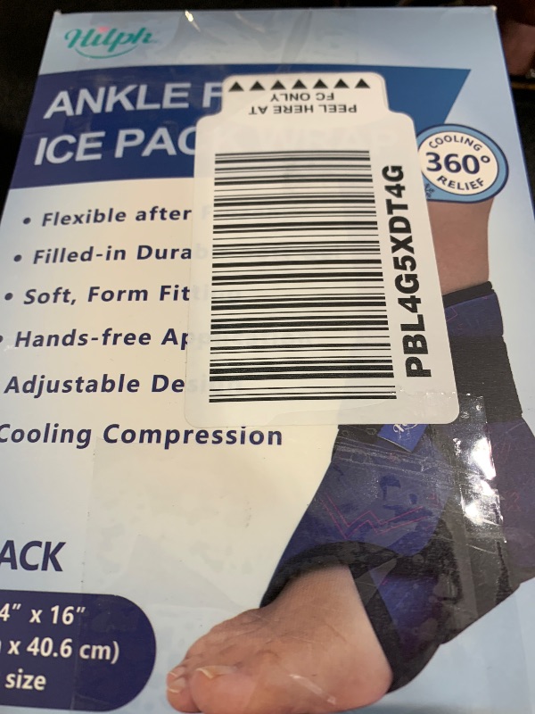 Photo 1 of Hilph Ankle Heel Ice Pack Wrap for Swelling & Achilles Tendonitis, Reusable Foot Gel Ice Pack Wrap Hot Cold Compression Therapy for Sprained Ankle & Plantar Fasciitis Pain Relief (Blue, 1 Pack)