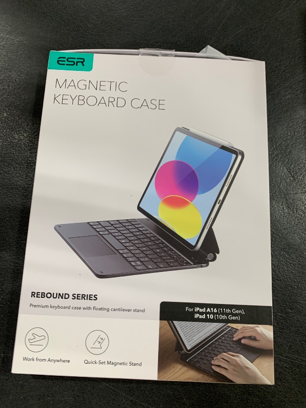 Photo 1 of ESR iPad 11th(A16, 2025)/10th Gen Case with Keyboard, Magic Keyboard for iPad 10.9", Case with Floating Cantilever Stand, Springy Backlit Keys, Multi-Touch Trackpad, Rebound Series, Black