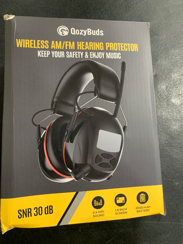 Photo 1 of Bluetooth 5.4 Hearing Protection AM FM Radio Headphones with Digital Display, 30 SNR Noise Reduction Safety Earmuffs with Rechargeable 2000 mAh Large Battery, Ear Protector for Mowing Lawn Work