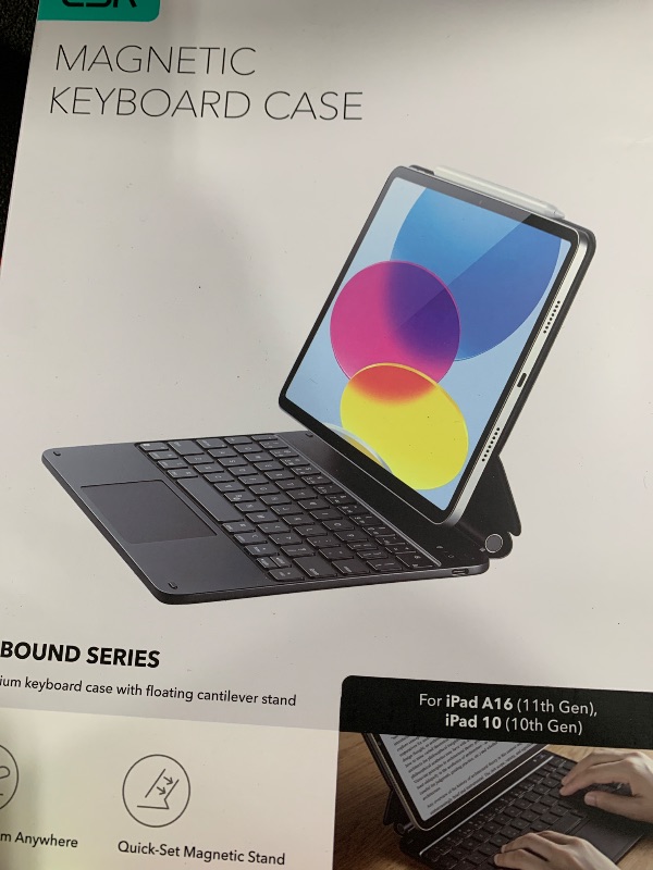 Photo 1 of ESR iPad 11th(A16, 2025)/10th Gen Case with Keyboard, Magic Keyboard for iPad 10.9", Case with Floating Cantilever Stand, Springy Backlit Keys, Multi-Touch Trackpad, Rebound Series, Black