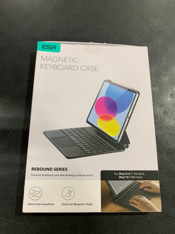 Photo 1 of ESR iPad 11th(A16, 2025)/10th Gen Case with Keyboard, Magic Keyboard for iPad 10.9", Case with Floating Cantilever Stand, Springy Backlit Keys, Multi-Touch Trackpad, Rebound Series, Black
