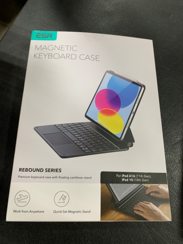 Photo 1 of ESR iPad 11th(A16, 2025)/10th Gen Case with Keyboard, Magic Keyboard for iPad 10.9", Case with Floating Cantilever Stand, Springy Backlit Keys, Multi-Touch Trackpad, Rebound Series, Black