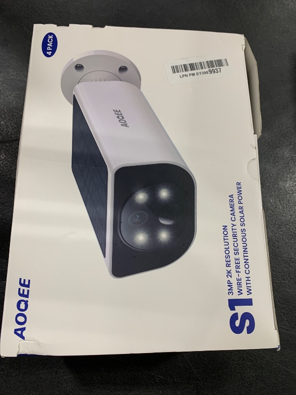 Photo 1 of AOQEE Cameras for Home Security-2K Wireless Security Camera Outdoor with AI Motion Detection & Siren, Non-Stop Solar Powered Charging, Color Night Vision, SD/Cloud Storage, Waterproof, S1 4P