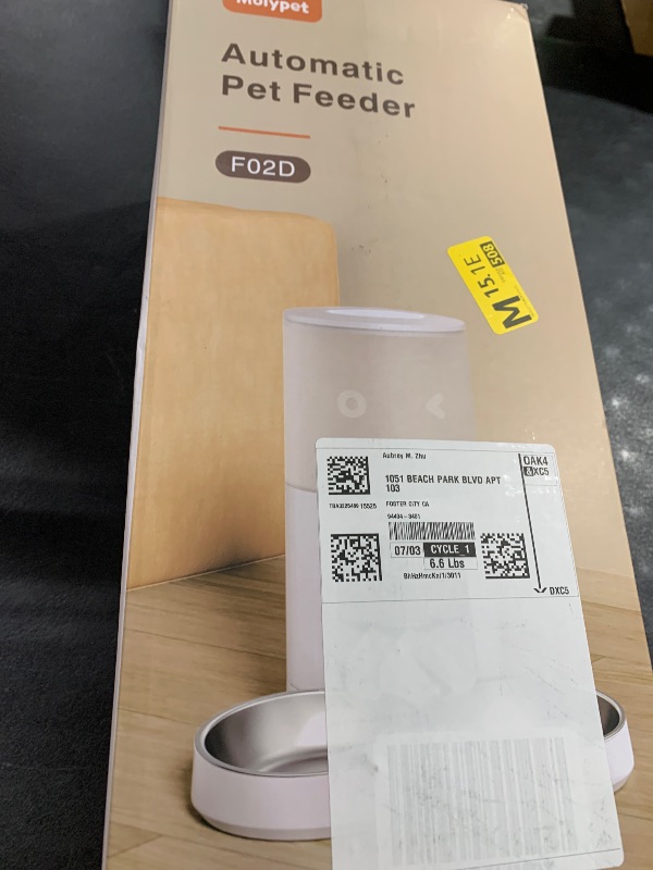 Photo 1 of Molypet Automatic Cat Feeders - 6L Cat Food Dispenser with Double Bowls, Programmable Timed Feeder for Up to 6 Meals per Day with 10S Voice Recorder, Supports Dual Power Supply