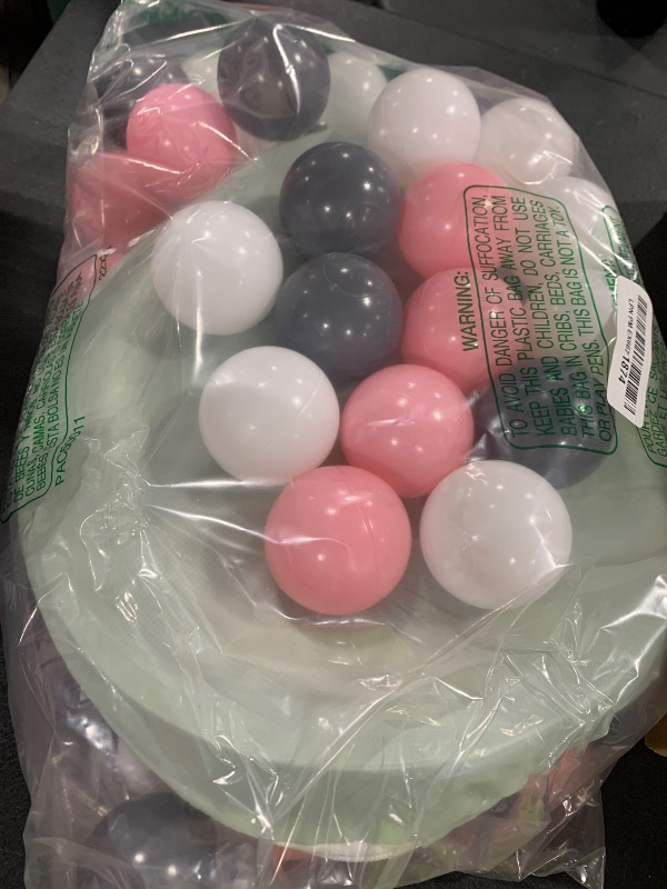 Photo 1 of Wilhunter Baby Ball Pit Tent with 50 Balls - For Toddlers, Pink/White/Gray Princess Playhouse with Carry Bag, 109x90cm