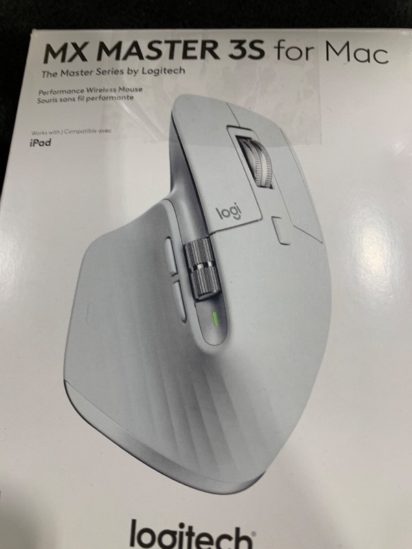 Photo 1 of Logitech MX Master 3S for Mac - Wireless Bluetooth Mouse with Ultra-Fast Scrolling, Ergo, 8K DPI, Quiet Clicks, Track on Glass, Customization, USB-C, Apple, iPad - Pale Grey