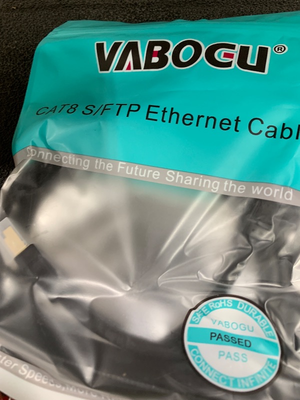 Photo 1 of Vabogu Cat 8 Ethernet Cable, 3ft Heavy Duty High Speed Internet Network Cable, 26AWG, 2000Mhz 40Gbps with Gold Plated RJ45 Connectors, Shielded for Indoor & Outdoor Use