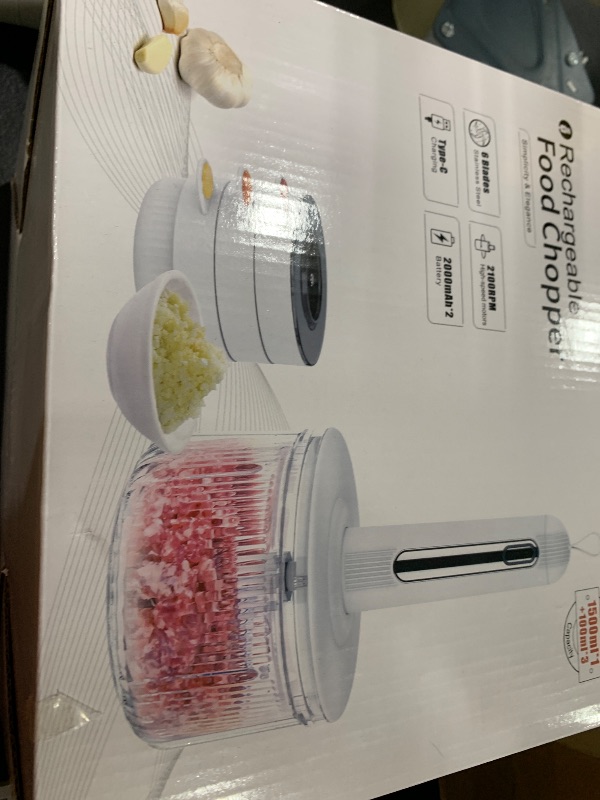 Photo 1 of TTFTTF Glass Food Processor with 3 Blades & 4 Bowls (8 Cup + 3x0.5 Cup), Small Food Processor& Meat Grinder - Compact Design for Meal Prep, Baby Food, Sauces - Dishwasher Safe