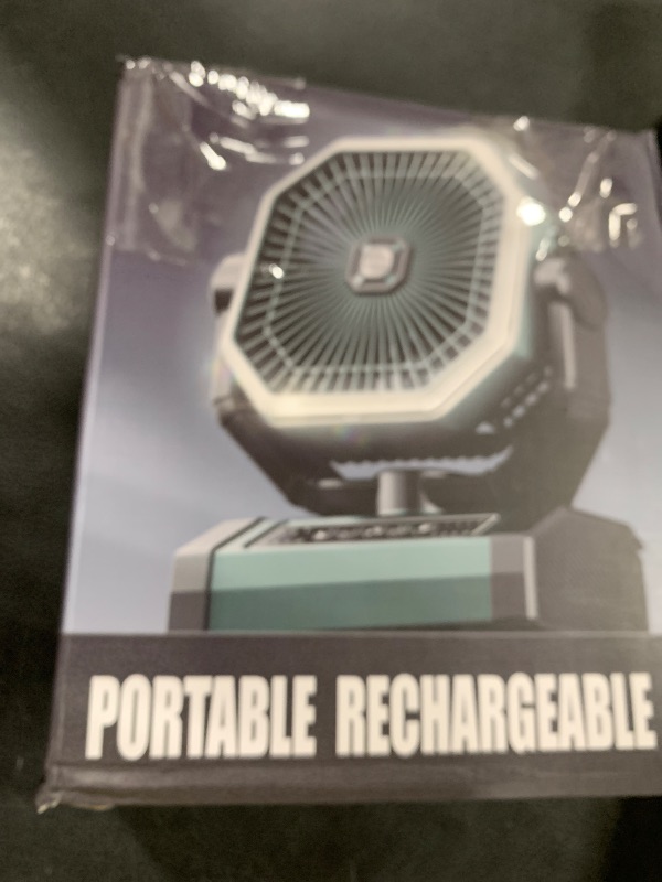 Photo 1 of Portable Rechargeable Fan - 9-Inch Camping Fan for Tent, 20000mAh(60Hrs) Battery Operated for Camping, Auto Oscillation Cordless, Tent Fan with Remote/Light, 4 Speeds, 4 Timing, Outdoor