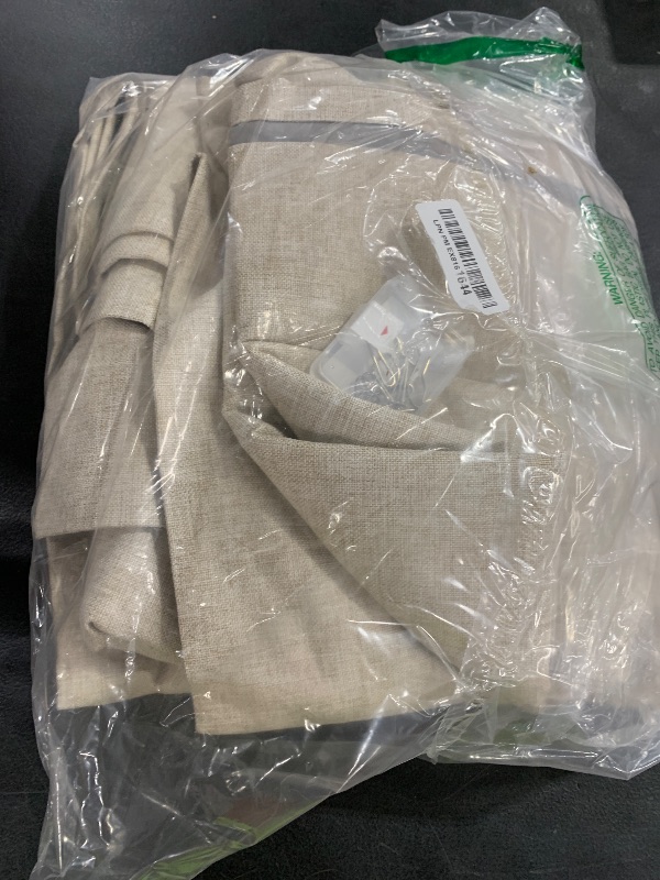 Photo 1 of 100% Blackout Shield Linen Pinch Pleated Curtains Blackout, Pleated Drapes with Hooks 90 Inch Long 2 Panels Set, Linen Blackout Curtains for Bedroom & Living Room, 40" W x 90" L, Oatmeal