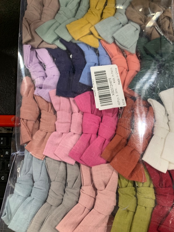 Photo 1 of 40Pcs 3.5Inch Hair Bows Clips for Baby Girls, Oaoleer Neutral Linen Pigtail Bows Double Bun Ponytail Bow Hair Barrettes Accessories for Babies Infant Toddlers Kids in Pairs