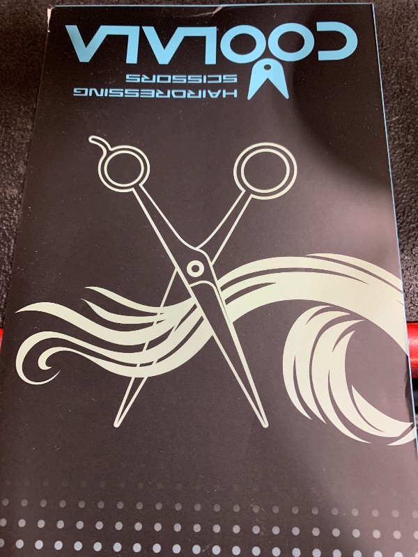 Photo 1 of COOLALA Stainless Steel Hair Cutting Scissors Thinning Shears 6.5 Inch Professional Salon Barber Haircut Scissors Family Use for Man Woman Adults Kids