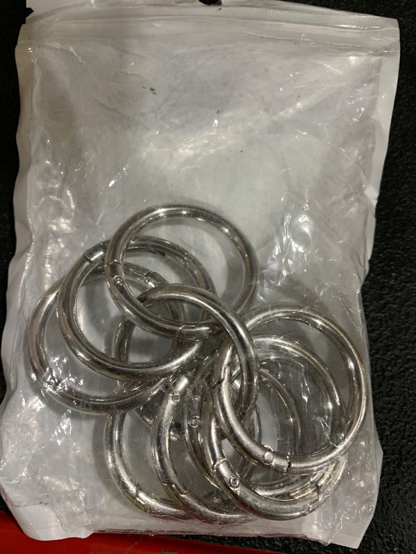 Photo 1 of 10Pack 1 Inch Metal Spring O Rings Clip Keychain, Round Carabiner Clips Keyrings Snap Hook Buckle, Purse Shoulder Bag Chain Rings Clip Replacement Paracord Keychain Lanyard Leather DIY Crafts (Silver)