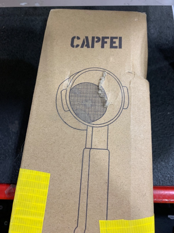 Photo 1 of 58mm Portafilter Double Spout Compatible with E61 Group Head, 2 ears 58mm Portafilter with Filter Basket and Wooden Handle