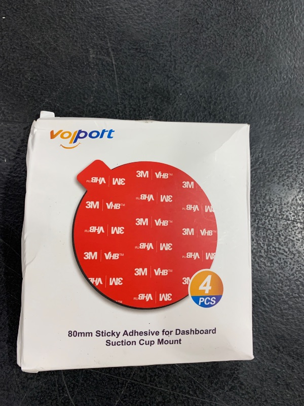 Photo 1 of volport Sticky Adhesive Replacement for Dashboard Suction Cup Mount, 80mm (3.15") 4pcs 3M VHB Circle Double-Sided Extra Strong Adhesive Sticker Tapes for Dash/Camera/GPS/Ipad/Car Phone Sucker Holders