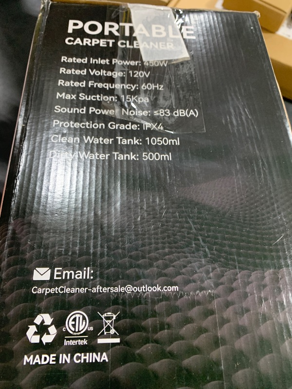 Photo 1 of Portable Carpet & Upholstery Cleaner Machine - 15Kpa Deep Cleaning for Area Rugs, Pets, Couch & Car, Cleaning Machine with Dual Size BrushHead & Self-Cleaning System, Spot Cleaner for Stairs/Furniture