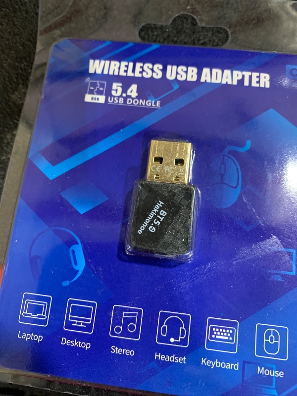Photo 1 of Hakimonoe USB Bluetooth 5.4 Adapter Dongle for PC, Plug n Play for Laptop Desktop Windows 11 10 8.1, Wireless Multiple Connection Bluetooth Headphone Headset Speaker Keyboard Mouse Printer Controller