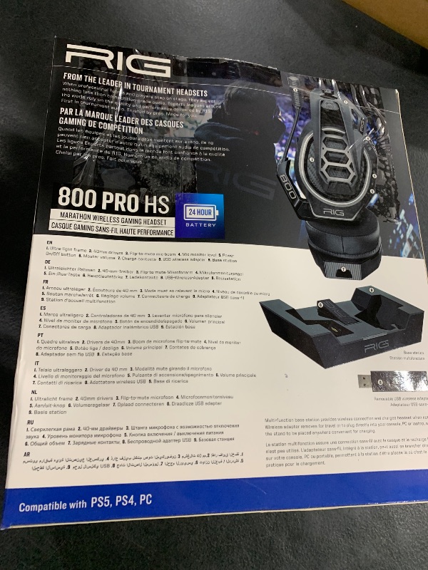 Photo 1 of RIG 800 PRO HS Wireless Gaming Headset & Multi-Function Base Station for PlayStation PS4, PS5, PC, Mac, USB - Up to 60 Hour Battery (NOT Compatible with Xbox)
