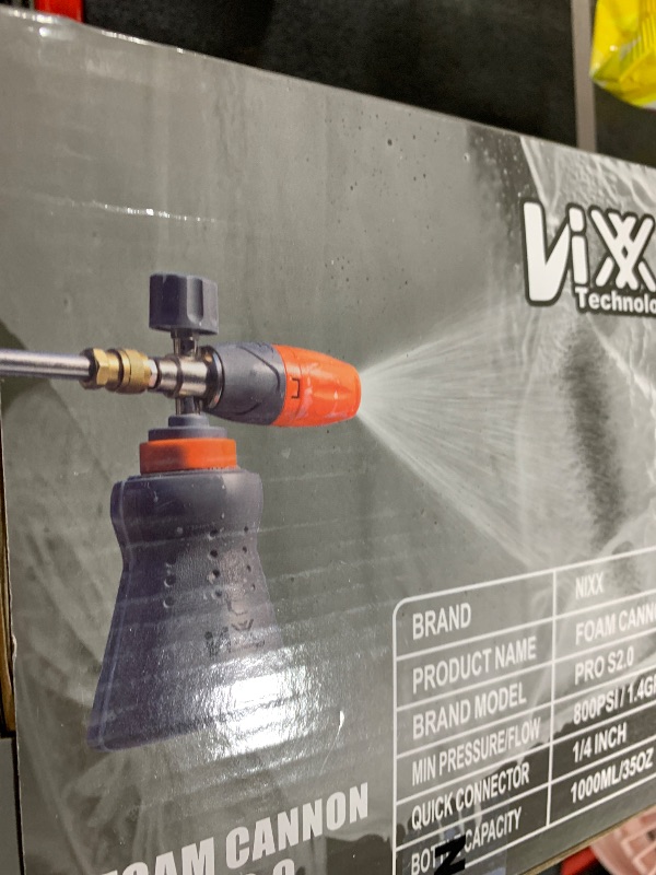 Photo 1 of NIXX Foam Cannon PRO S2.0, Snow Foam Lance for Pressure Washer ?1L Wide Bottle), 1/4 Inch Quick Connect - Adjustable Car Wash Foam Gun Sprayer, Soap Blaster Accessories.