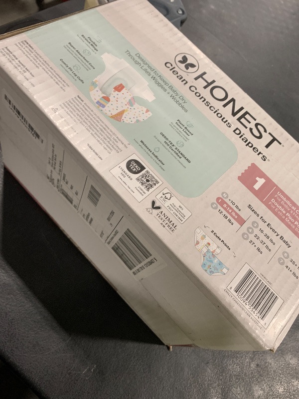 Photo 1 of The Honest Company Clean Conscious Diapers for Delicate Skin | Up to 100% Leakproof | Hypoallergenic, Fragrance Free | Summer '25 Limited Edition Prints | Club Box, Size 1 (8-14 lbs), 78 Count