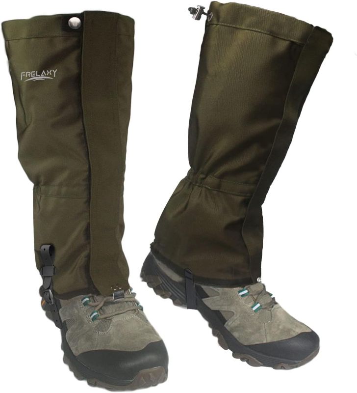 Photo 1 of Frelaxy Leg Gaiters Ultra HIGH-Performance Hunting Gaiters, 100% Waterproof Hiking Gaiters with Upgraded Rubber Foot Strap, Adjustable Snow Boot Gaiters