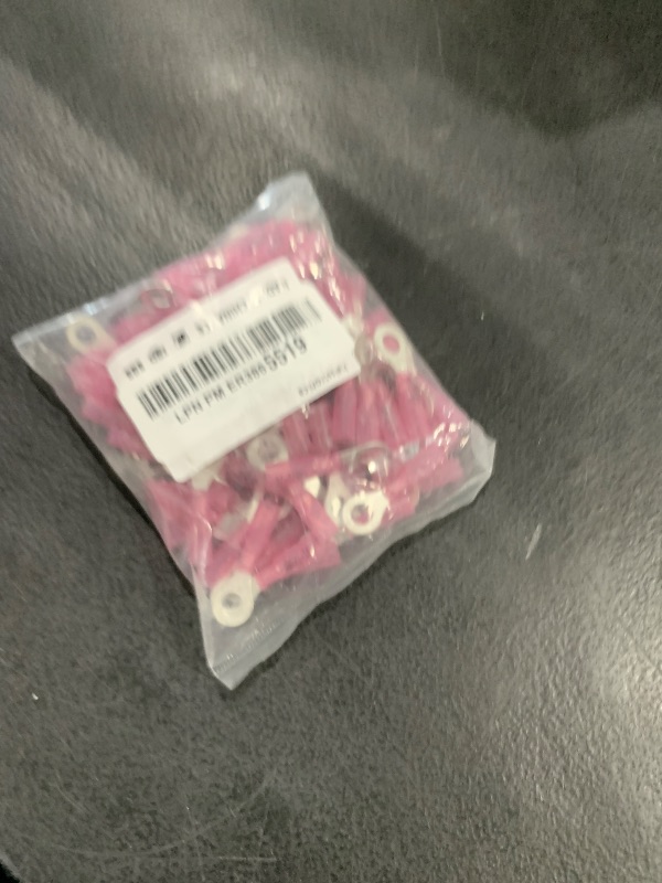 Photo 1 of haisstronica 100pcs 1/4" Red Marine Grade Heat Shrink Ring Connectors,22-16 Gauge Tinned Red Copper 0.7mm Ring Terminals Connectors,Brazed-Seam Insulated Electrical Crimp Wire Terminals