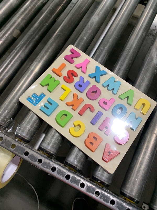 Photo 1 of Alphabet Puzzle Wooden Puzzles for Toddlers 3 4 5 Year Old, ABC Puzzle Shape Alphabet Learning Puzzles Toys with Puzzle Board & Letter Blocks, Preschool Educational for Girls Boys