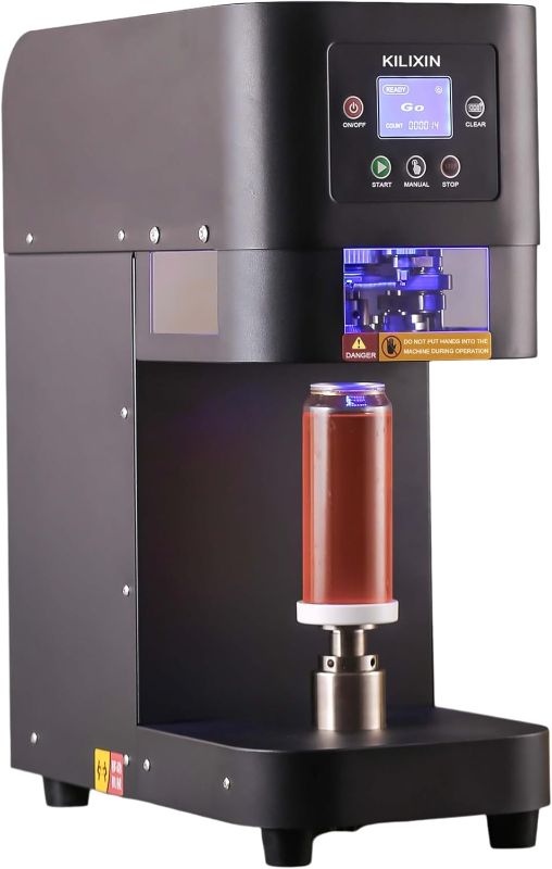 Photo 1 of Automatic Commercial Can Sealer Machine, Roller Rotates Bottle Won't Rotate - Soda Can Seaming Machine, Height Adjustable, Electric Bottle Sealer Machine for Plastic Aluminum Beer Can ?5.5cm in Diam.?
