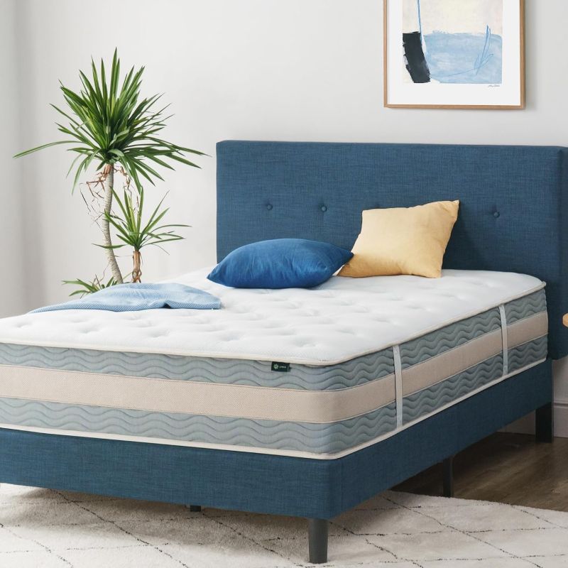 Photo 1 of ZINUS 12 Inch Cooling Comfort Support Hybrid Mattress [New Version], King, Fiberglass Free, Medium Plush, Cooling Motion Isolation, Certified Safe Foams & Fabric, Mattress in A Box
