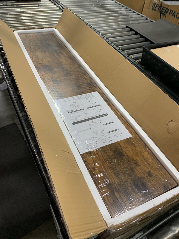 Photo 1 of QEEIG Bathroom Shelves 48 inches Long Wall Shelf Large Extra Long 48 x 9 inch Set of 2, Rustic Brown (008-120BN)