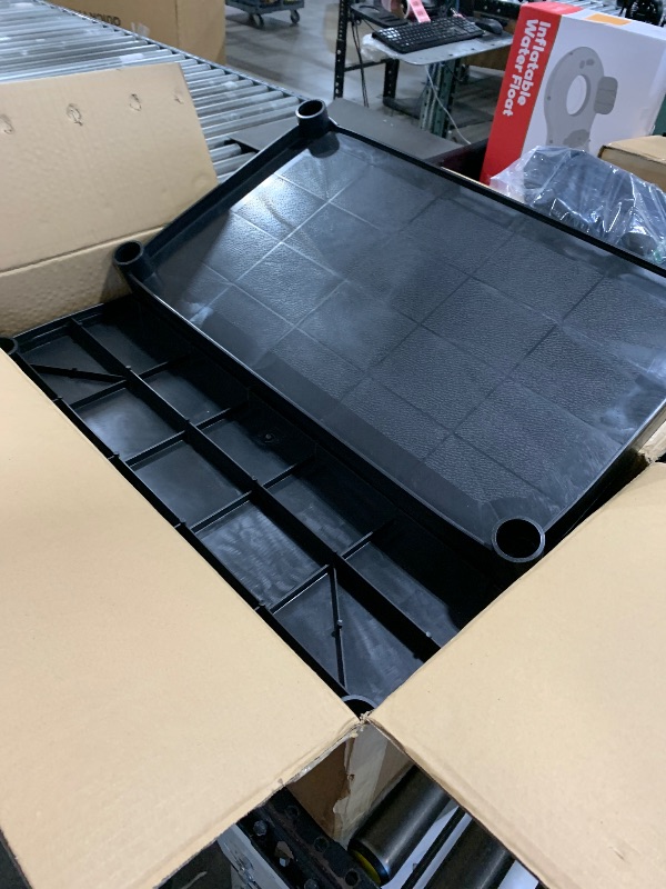 Photo 1 of Rolling Utility Carts with Wheels Heavy Duty,3 Tier Rolling Cart with Wheels,510 LBS Food Service Cart with Rubber Mallet and Pad for Restaurant Kitchen Warehouse Office,35.5" x 16.9" x 39.5"(Black)