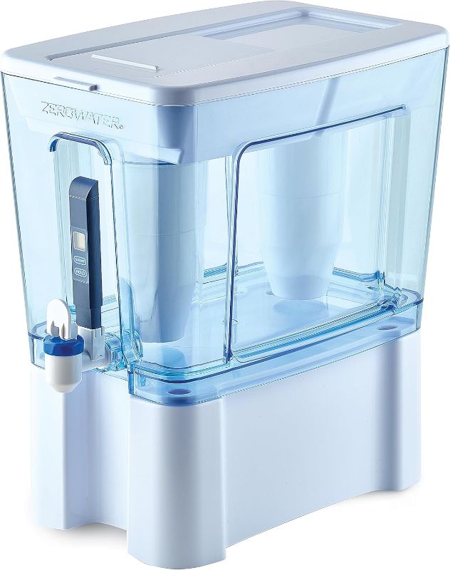 Photo 1 of ZeroWater 52-Cup Ready-Read 5-Stage Water Filter Pitcher Dispenser with 5-Stage 0 TDS Zero Water Filter – IAPMO Certified to Reduce Metals, Chlorine, Lead, Chromium, and Forever Chemicals PFOA/PFOS
