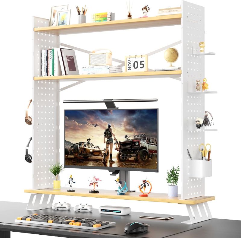 Photo 1 of Desktop Organizer Shelf, Large Space Desktop Organizer Shelf for Dormitory, Book Shelf, Computer Monitor Storage Stand.