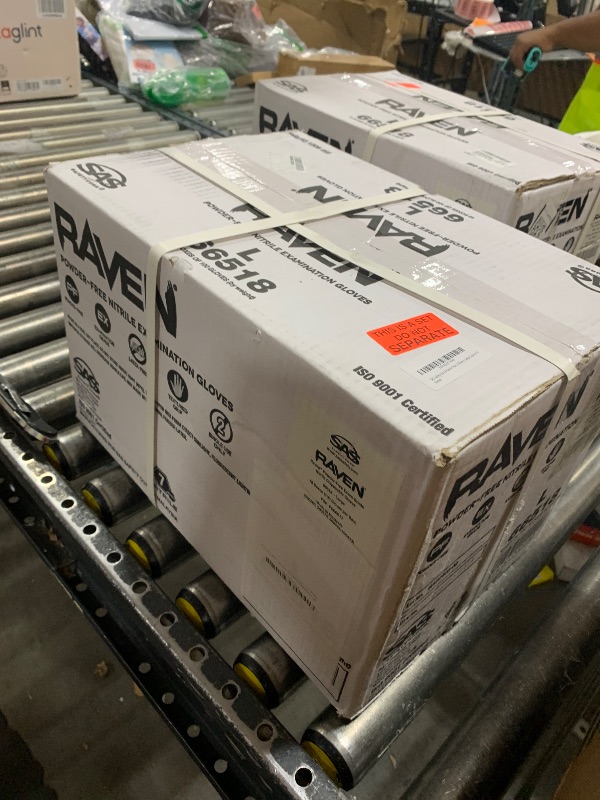 Photo 1 of Raven SAS Safety 66518 6 mil Black Nitrile Disposable Gloves 7 Mil - Large - 10 Pack(10 boxes of 100 each)