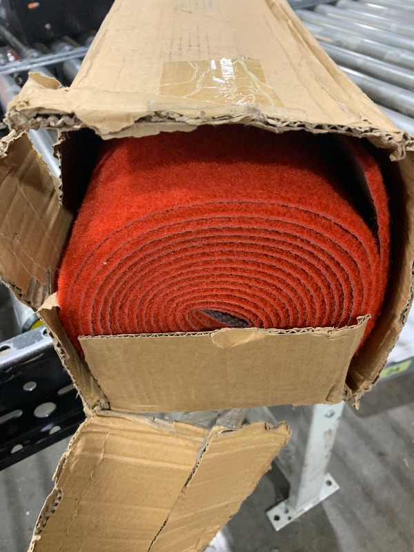 Photo 1 of HOMBYS 450 GSM Extra Thick Red Carpet Runner for Partys & Events 3x15 ft, Non-Slip Rubber Backed Aisle Runway Rug for Step, Proposal & Wedding Decorations, Hollywood Oscars Runway, (Red, 3x15 ft)