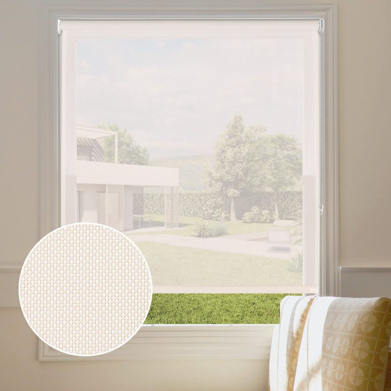 Photo 1 of Persilux Solar Roller Shades for Window Sheer Shades Light Filtering Window Shades (30" W x 72" H, Beige)
