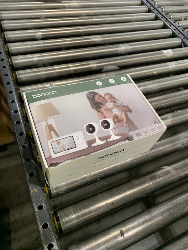 Photo 1 of bonoch 4.3" Baby Monitor with 2 Cameras, 720p Split Screen Monitor with Camera and Audio, 28hour Battery, Video Baby Monitor No WiFi, VOX Mode, 2 Way Audio, Auto Night Vision, 2X, 3X, 4X Zoom