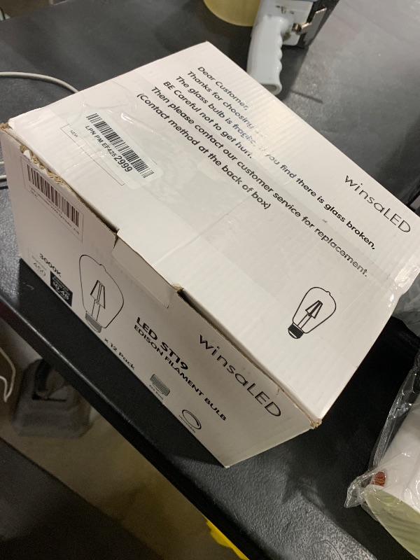 Photo 1 of 12 Pack Dimmable LED Edison Bulbs 40W Equivalent,4 Watt Filament Bulb,3000K Warm White ST19 Light Bulb,450LM E26 Vintage for Ceiling Fixtures