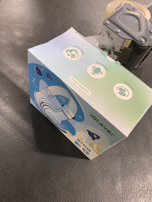Photo 1 of iClever BTH12 Kids Bluetooth Headphones,Colorful LED Lights Kids Headphones Wireless,74/85dBA Safe Volume,85H Playtime,Fast Charging,Bluetooth 5.2,Over Ear,Built-in Mic for iPad/Tablet/Airplane,Blue