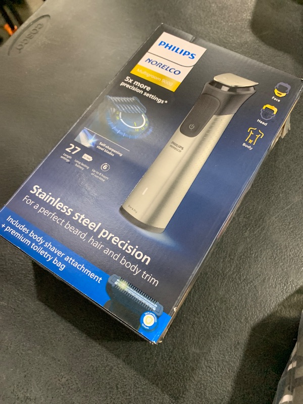 Photo 1 of Philips Norelco Multigroom 9000 Series, All-in-One Trimmer, Beard Trimmer and Hair Clipper, 23-Piece Men's Grooming Kit for Beard, Body, Face, Nose, Ear and Intimate Areas, MG9520/50