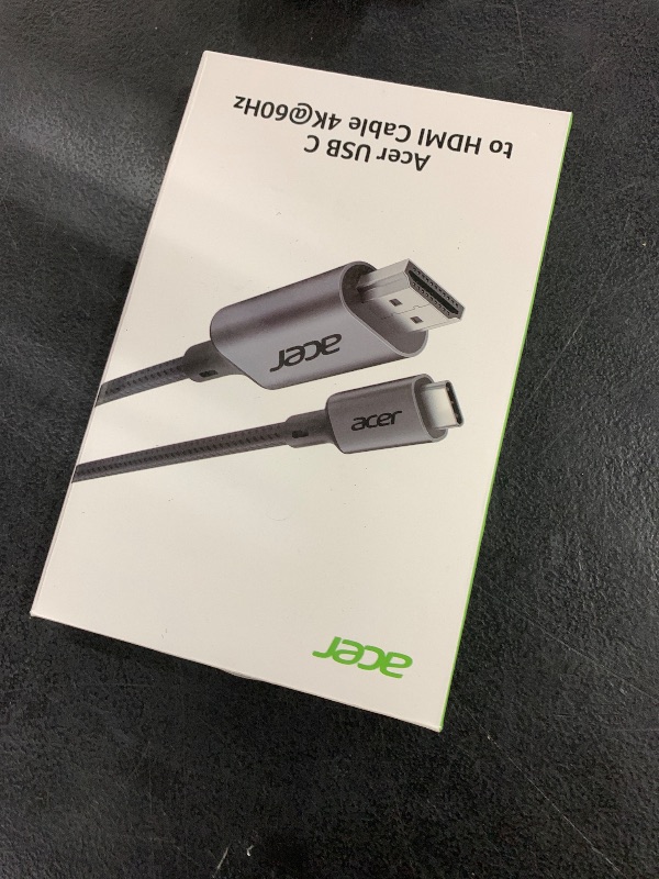 Photo 1 of Acer USB C to HDMI Cable for Home Office 6.6FT (4K@60Hz), High-Speed Type C to HDMI 2.0 Braided Cord, Thunderbolt 4/3 Compatible with MacBook, iPhone 16/15 Pro/Max, iMac, iPad Pro, Galaxy S24, Surface