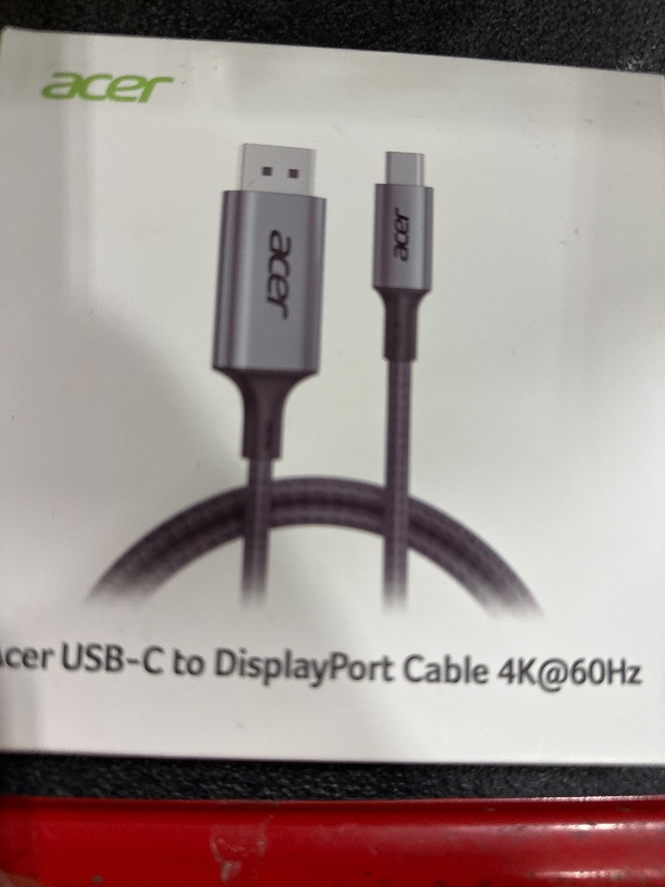 Photo 1 of acer USB C to DisplayPort Cable 3.3FT (4K@60hz 2K@165Hz), Type-C to DisplayPort Cord (Sturdy Aluminum,Plug & Play) Thunderbolt 3/4/5 Compatible with MacBook Pro/Air, iPhone 16 Pro/Max, XPS, Surface