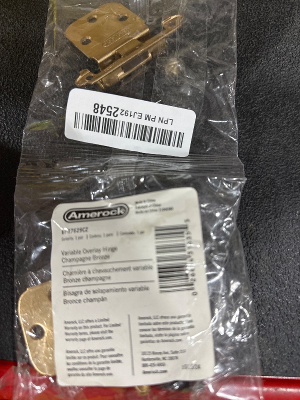 Photo 1 of Amerock BPR7629CZ | Face Frame Cabinet Hinge | Variable Overlay Self Closing Face Mount | Champagne Bronze | Kitchen Cabinet Door Hinge | 1 Pair/2 Pack | Functional Hardware