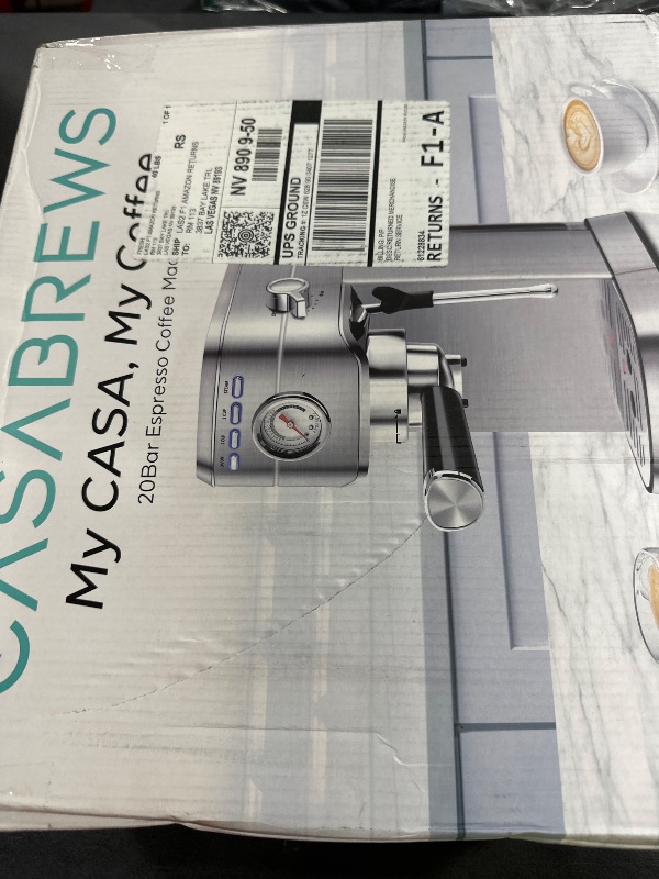 Photo 1 of CASABREWS CM5418 Espresso Machine 20 Bar, Compact Espresso Maker with Steam Milk Frother, Stainless Steel Coffee Machine with 34oz Removable Water Tank for Cappuccino, Latte, Silver