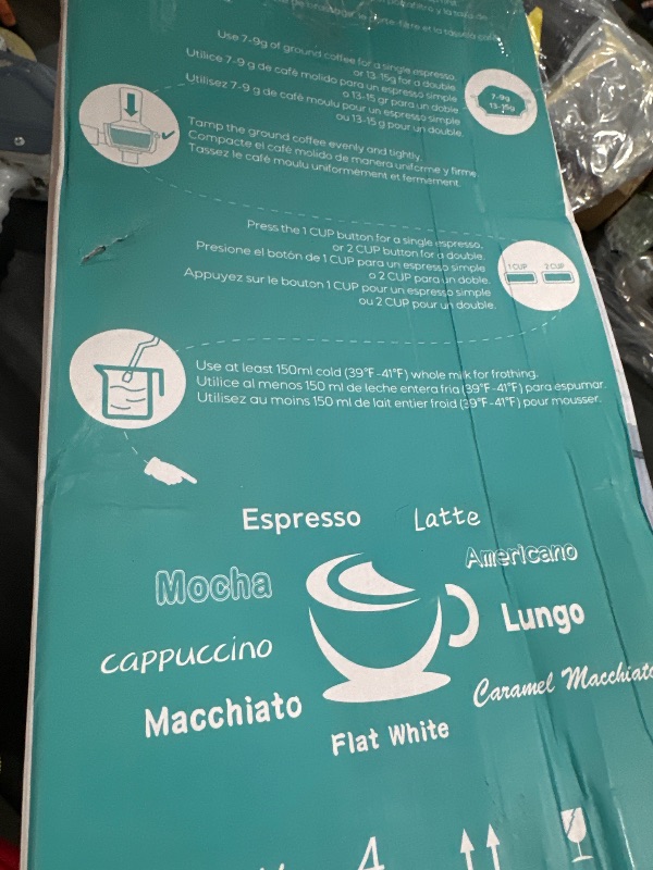 Photo 1 of CASABREWS CM5418 Espresso Machine 20 Bar, Compact Espresso Maker with Steam Milk Frother, Stainless Steel Coffee Machine with 34oz Removable Water Tank for Cappuccino, Latte, Silver