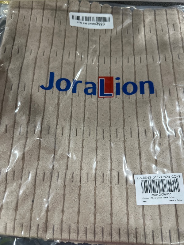 Photo 1 of JoraLion Corduroy Lumbar Pillow Cover 12x24 inch, Coffee Brown Decorative Chic Cozy Long Pillow Cover Soft Luxurious Pillow Case Home Decor for Sofa Bed Room Livingroom, ONLY 1 Cover