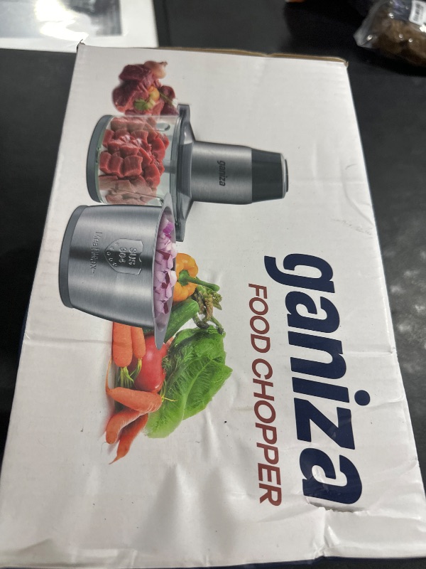 Photo 1 of GANIZA Food Processors, Electric Food Chopper with Meat Grinder & Vegetable Chopper - 2 Bowls (8 Cup+8 Cup) with Powerful 450W Copper Motor - Includes 2 Sets of Bi-Level Blades for Fruits/Meat/Nuts
