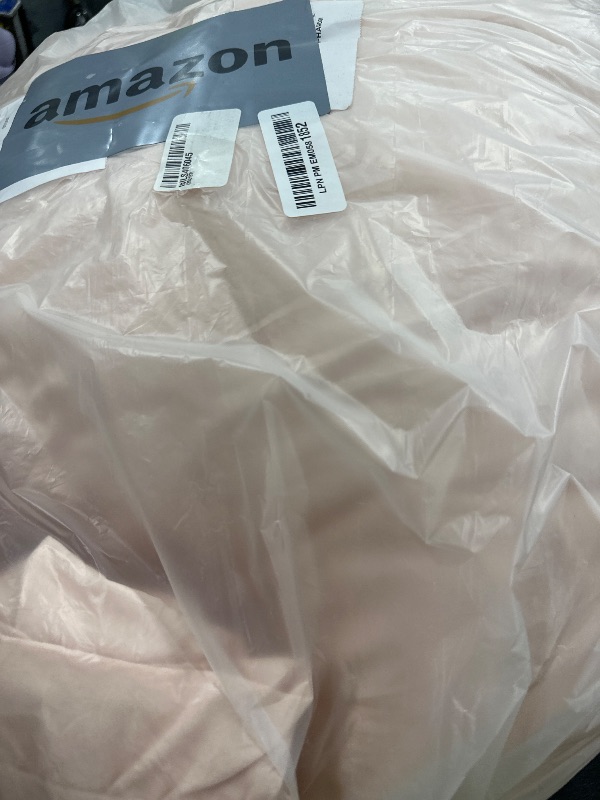 Photo 1 of Chezmoi Collection Nora 3-Piece Ruffled Edge Trim Soft Washed Microfiber Comforter Set (Queen, Blush)